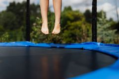 Trampoline Backyard Children Backyard Trampoline Trampolines Garden